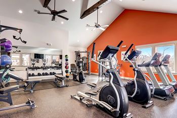 24-Hour club inspired fitness center including cardiovascular and weight equipment